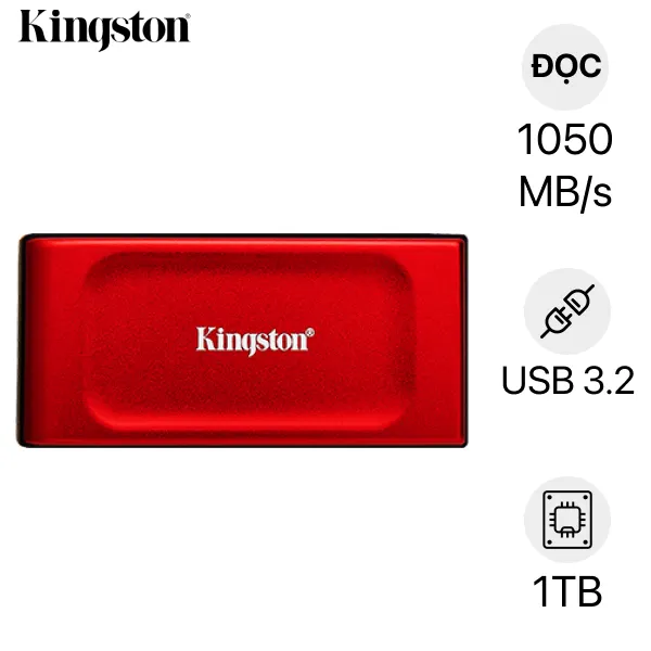 Ổ cứng di động SSD Kingston XS1000 USB 3.2 Gen 2 1TB Đỏ