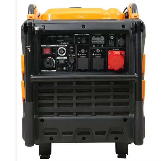 Máy phát điện ba pha điện áp kép 458cc 8kw 380V, công suất tối đa 9kw 220V, máy phát điện biến tần một pha có bánh xe và tay cầm