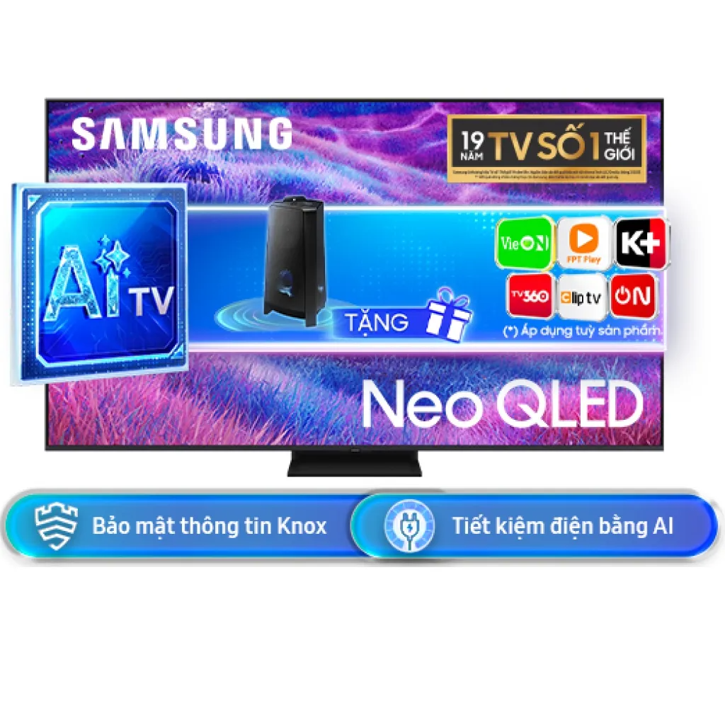 Smart AI Tivi Neo QLED Mini LED Samsung 4K 75 Inch QA75QN80FAKXXV Đen
