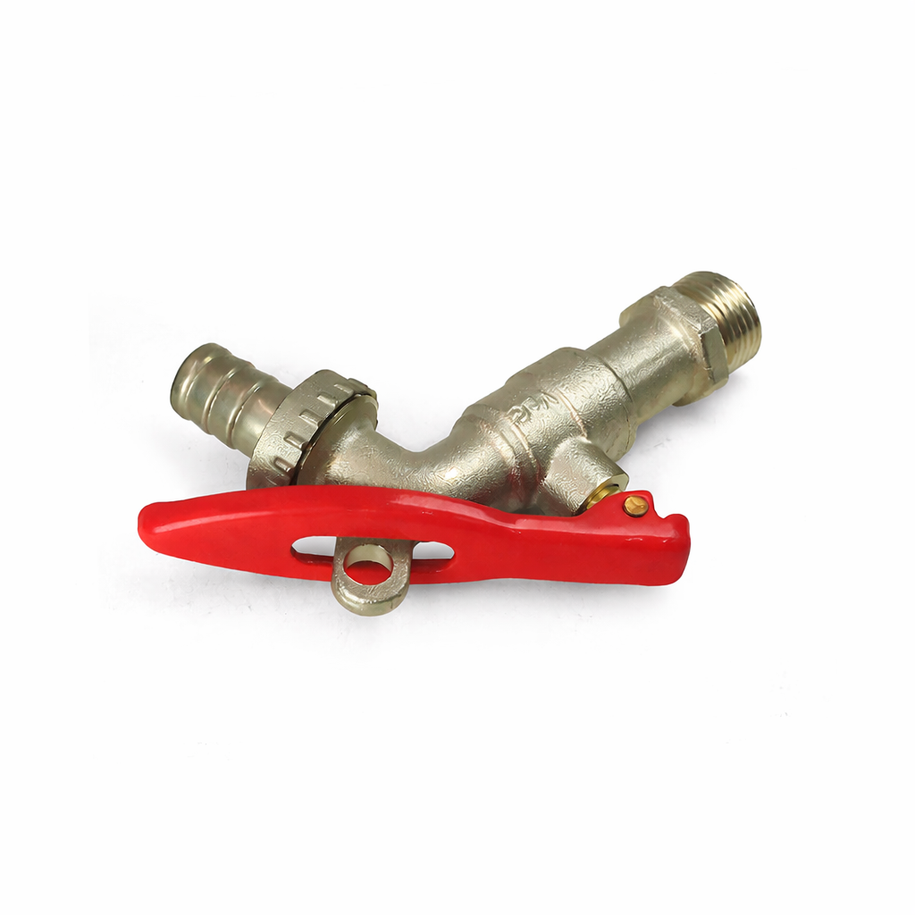 Vòi nước có khóa bằng đồng thau mạ niken