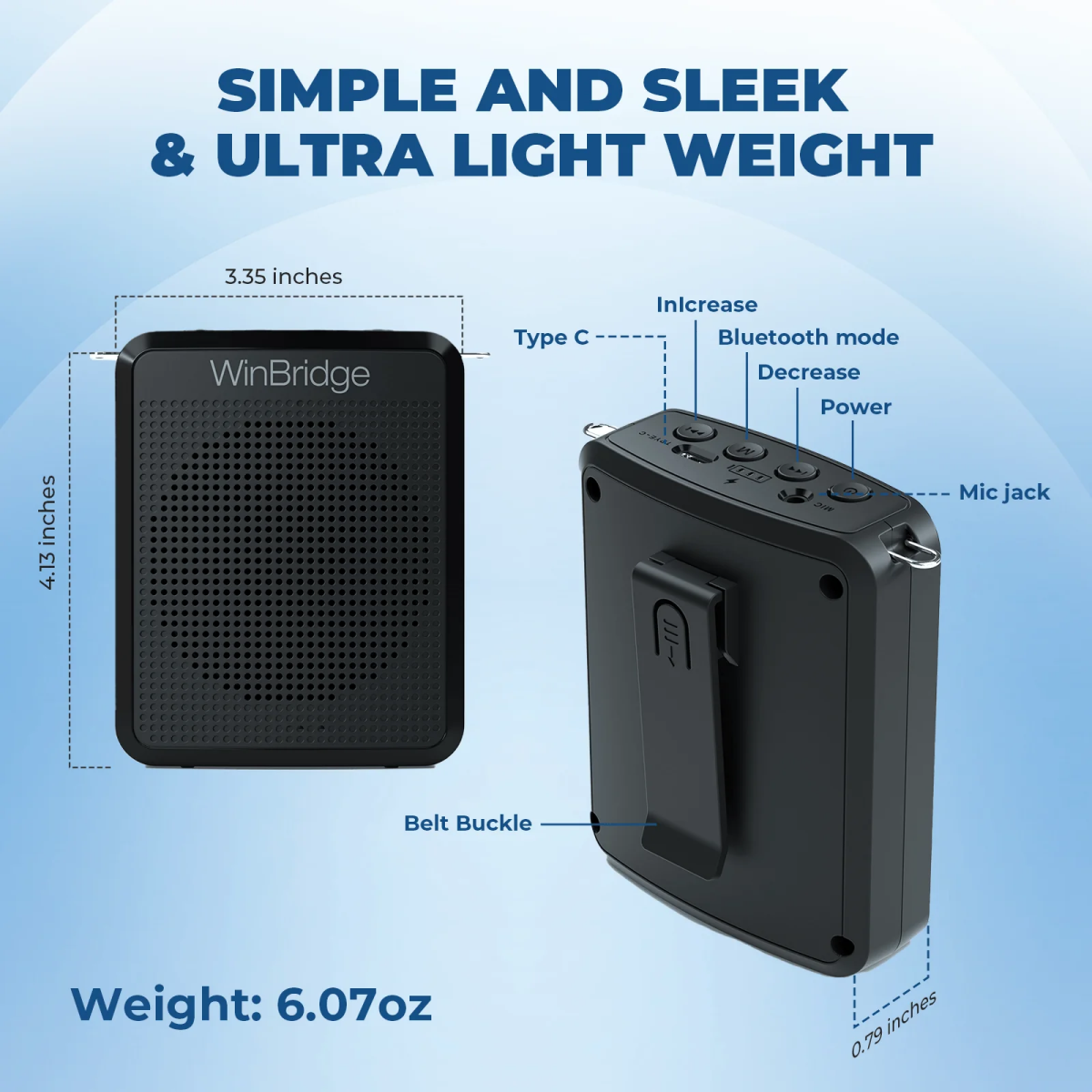 Máy trợ giảng WinBridge WB008U Voice Amplifier | UHF Wireless ảnh 2