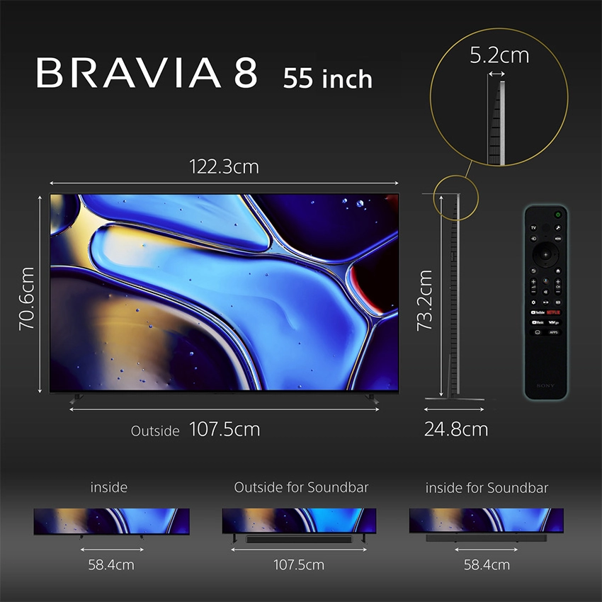 BRAVIA 8 Tivi OLED Sony 55 inch K-55XR80