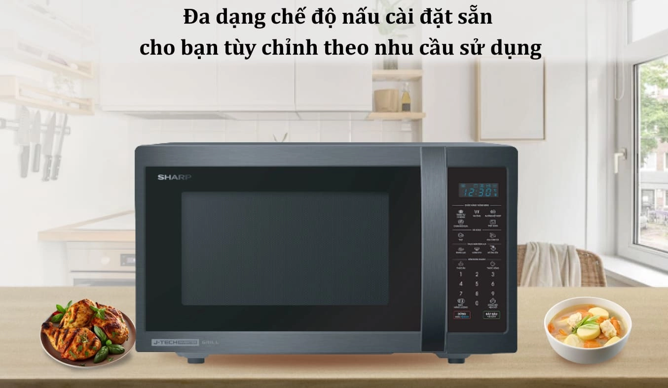 Lò vi sóng có nướng Sharp 28 lít R-G728XVN-BST