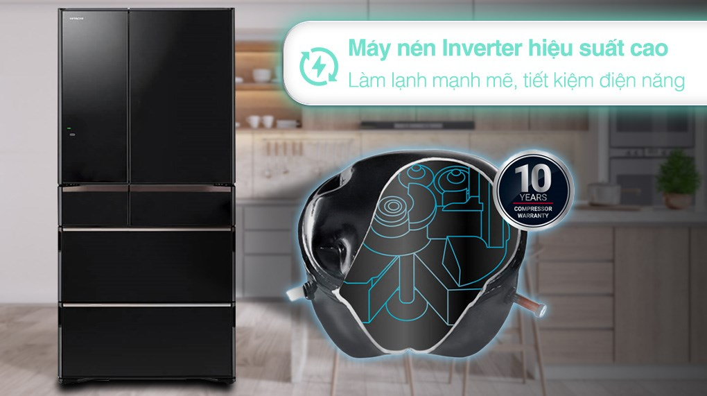 Tủ lạnh Hitachi Inverter 615 lít Multi Door R-WX620KV