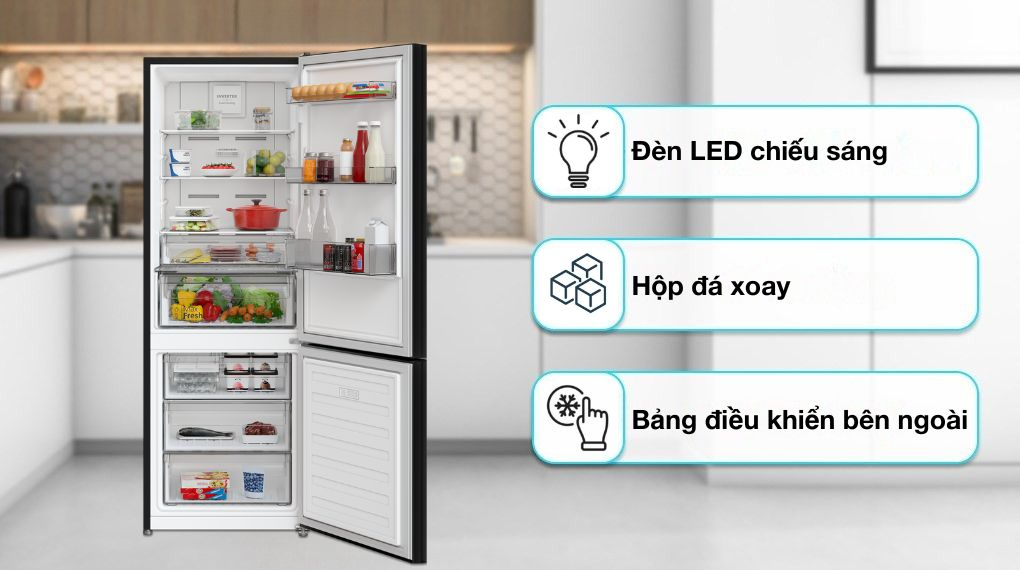 Tủ lạnh Hitachi Inverter 323 lít HRBN6340DGBKVN