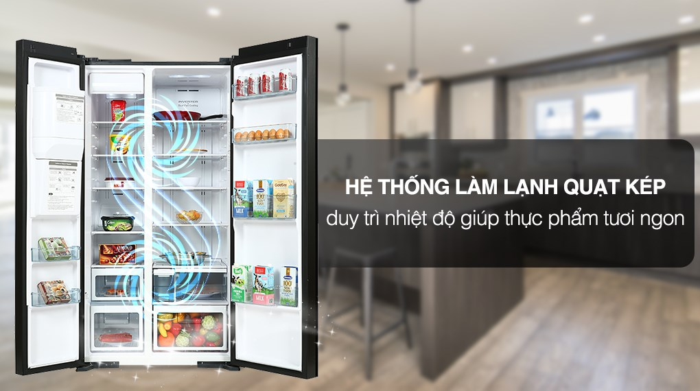 Tủ lạnh Hitachi Inverter 573 lít Side By Side R-SX800GPGV0 GBK
